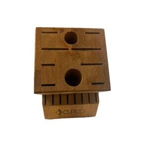 Cutco 1748 Homemaker 18 Slot Knife Block 8 Steak Slots Honey Oak Wood
